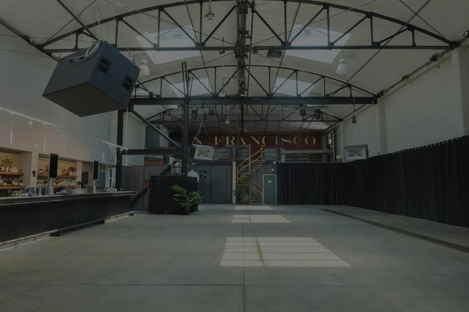 The main hall, empty, under the skylights